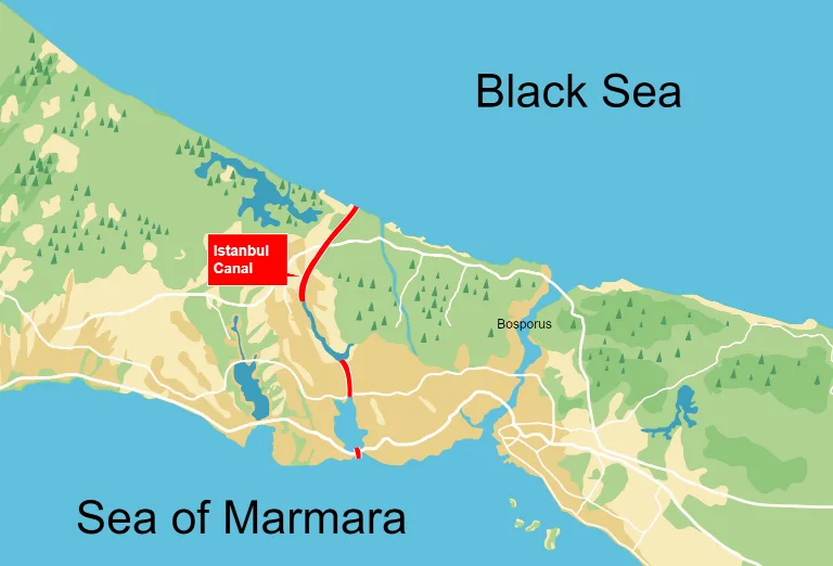 Canal Istanbul Map
